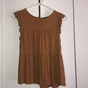 Tan Yellowish Brown American Eagle Blouse